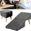 Split Ottoman Dog Ramp – 2-in-1 for Dog ramp for Bed, Suitable for Small, Medium-Sized Dogs and Cats, Sofa Height, Detachable and Washable Anti-Skid pad.(Black)